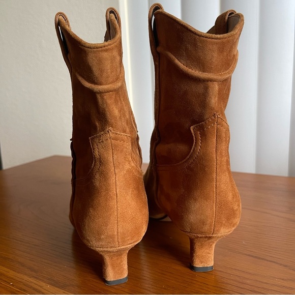 Sam Edelman Taryn Suede Western Ankle Boots Kitten Heel Brown Size 8.5 - Picture 9 of 15